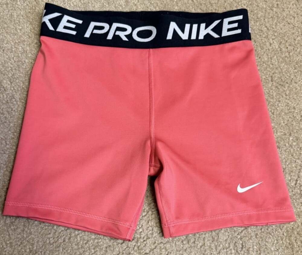 Nike Pro Compression Shorts Girls XL Orange 5" Inseam Dri-Fit